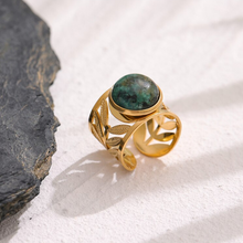 Charger l'image dans la galerie, Bague en feuille de laurier en acier inoxydable