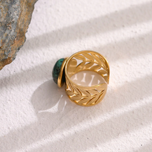 Charger l'image dans la galerie, Bague en feuille de laurier en acier inoxydable