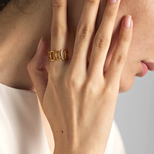 Charger l'image dans la galerie, Anneau géométrique ajustable en acier inoxydable