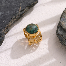 Charger l'image dans la galerie, Bague en feuille de laurier en acier inoxydable