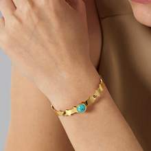 Charger l'image dans la galerie, Bracelet manchette avec pierre bleue en acier inoxydable