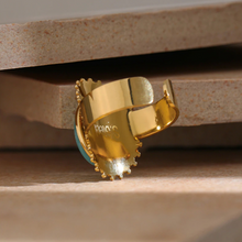 Charger l'image dans la galerie, Bague pierre bleue en acier inoxydable