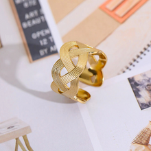 Charger l'image dans la galerie, Anneau tressé ajustable en acier inoxydable