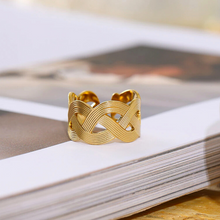 Charger l'image dans la galerie, Anneau tressé ajustable en acier inoxydable