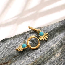 Charger l'image dans la galerie, Boucles d'oreilles pierre bleue en acier inoxydable