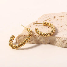 Charger l'image dans la galerie, Créoles spirales en acier inoxydable