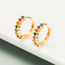 Charger l'image dans la galerie, Créoles Rainbow avec strass multicolores