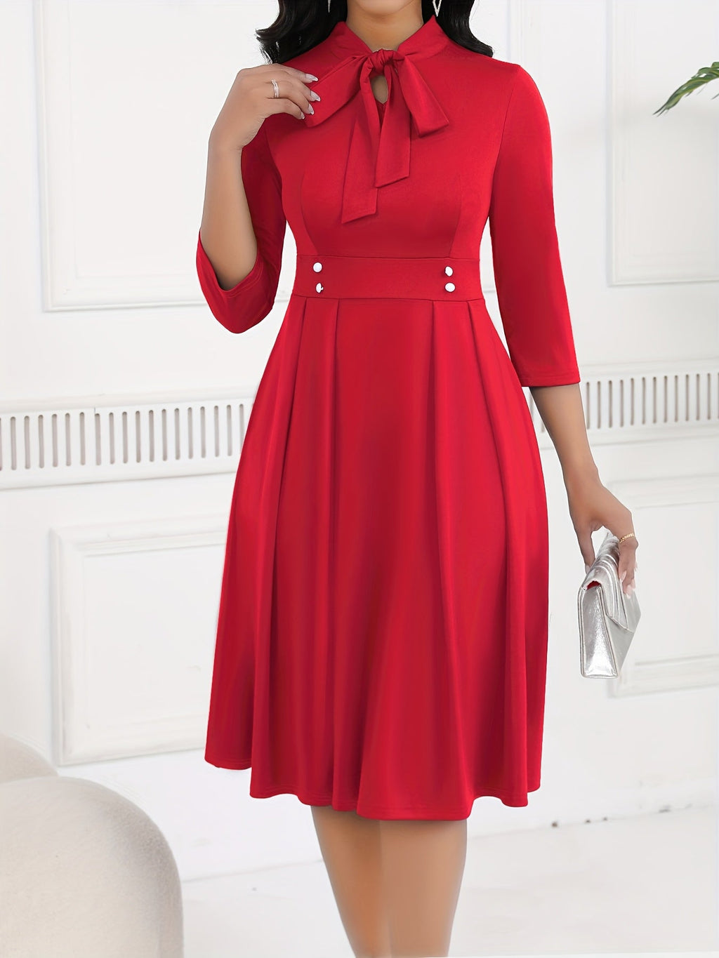 OLIVIA | Tie-Waist Midi Dress