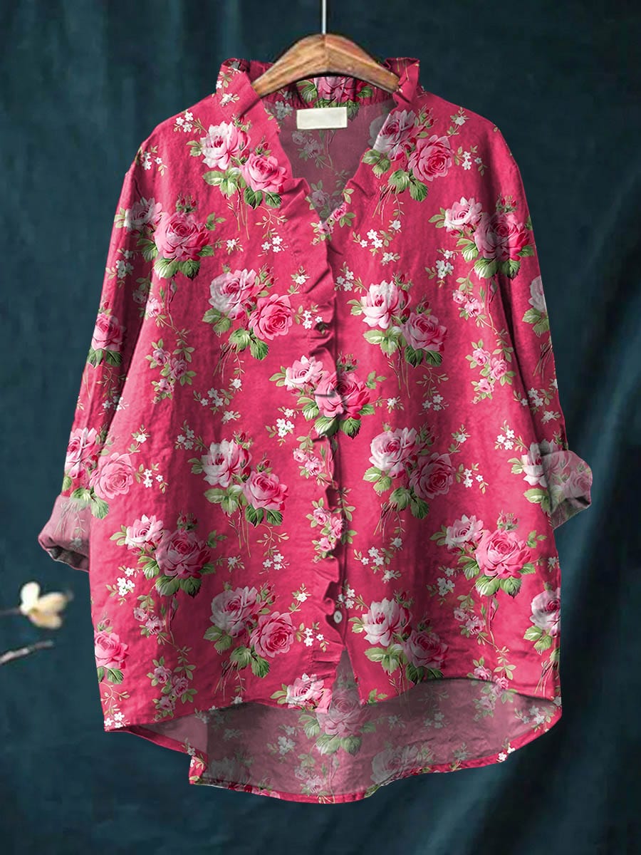 AMARIEL | Rose Print Everyday Blouse