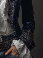 ERICA | Long Vintage Jacket With Embroidery
