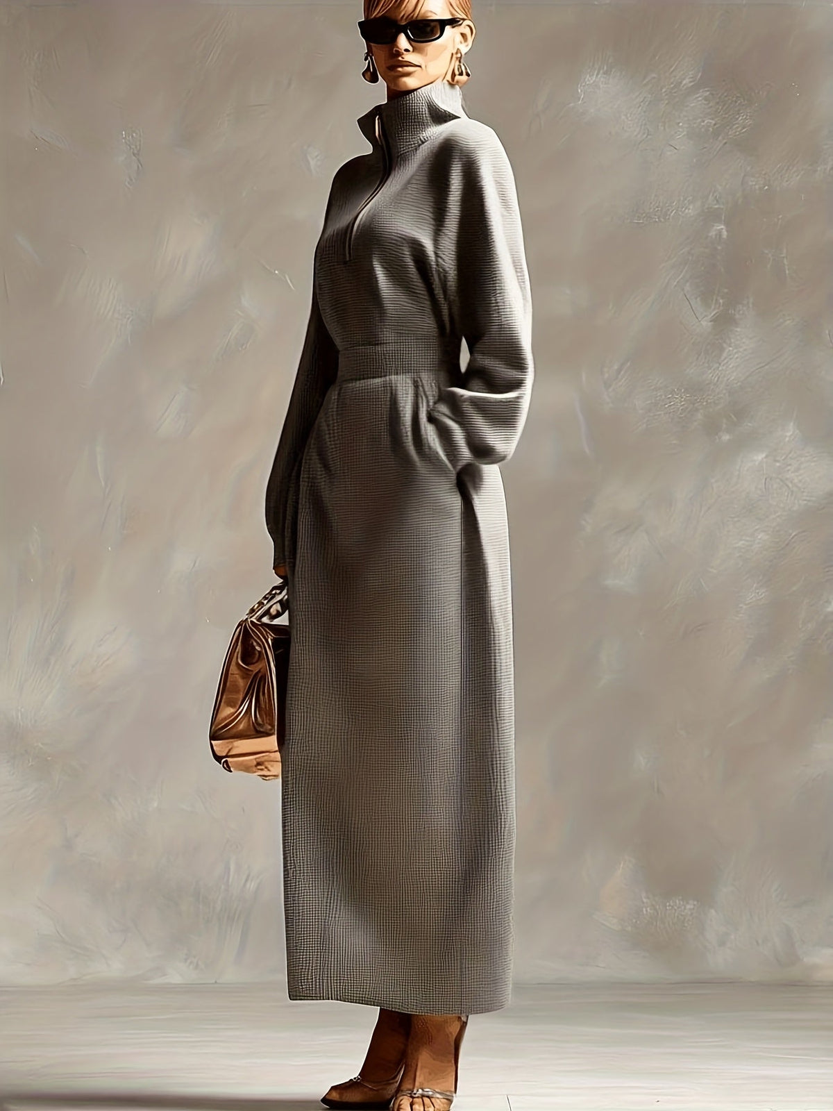 Stella Ertois Elegant High Neck Maxi Dress