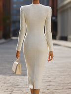 ANTIGONE | Ivory Tweed Midi Dress