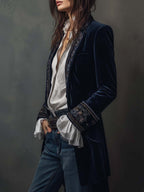 ERICA | Long Vintage Jacket With Embroidery