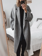 DAPHIRA | Collared Blue Trench Coat