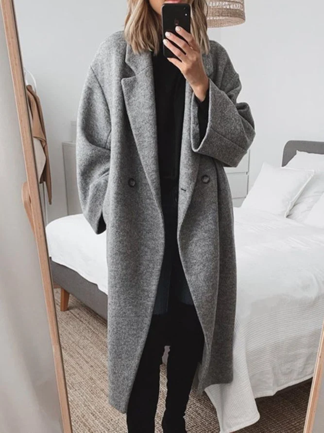 DAPHIRA | Collared Blue Trench Coat