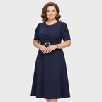 HARRIET | Soft-Touch Ruched Midi Dress