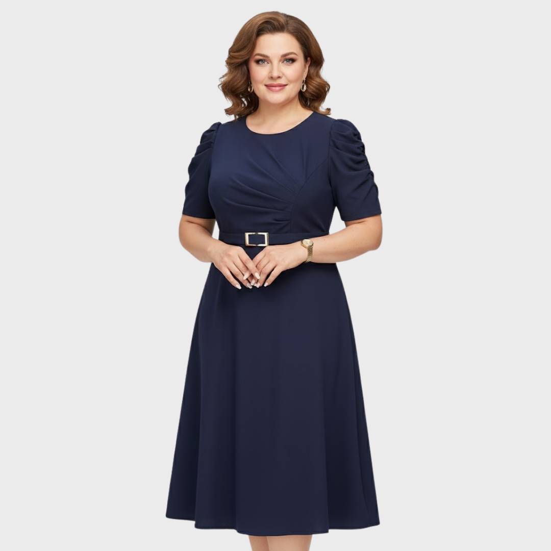 HARRIET | Soft-Touch Ruched Midi Dress