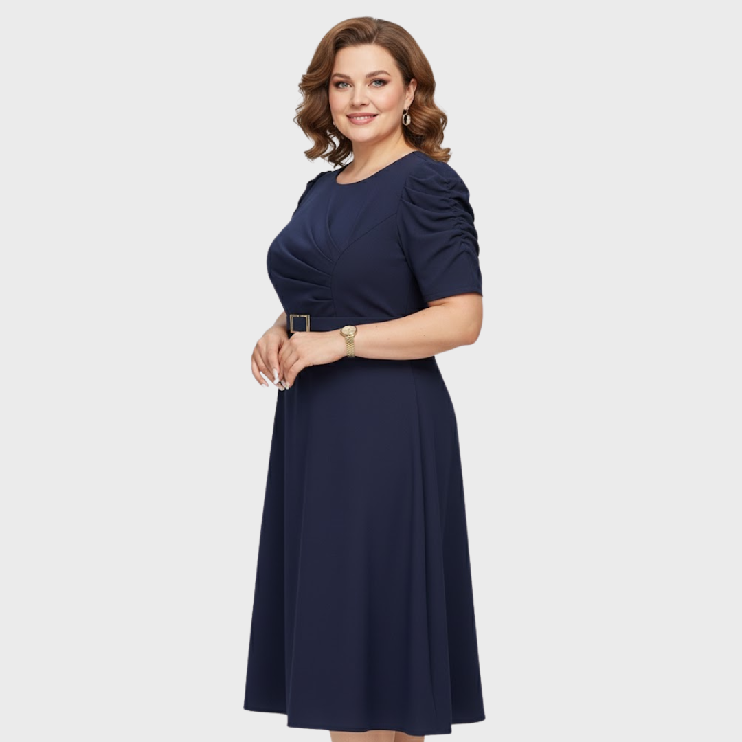 HARRIET | Soft-Touch Ruched Midi Dress
