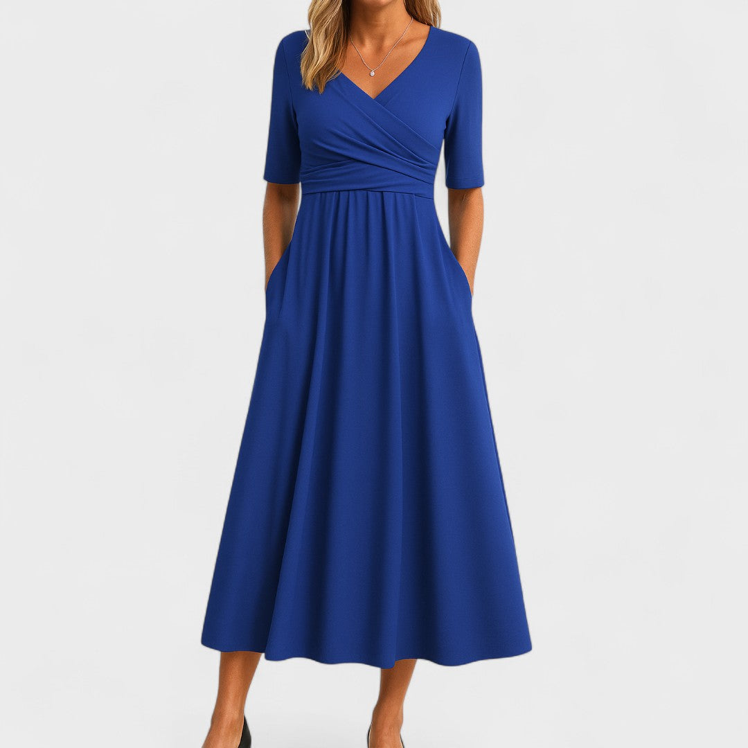 IDA | Pleated Waist Midi Dress