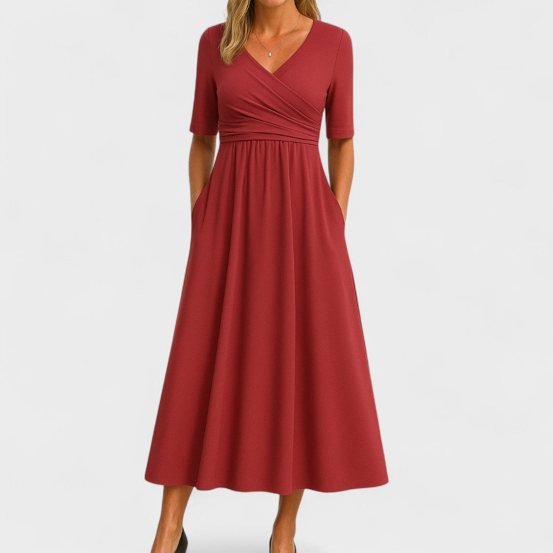 IDA | Pleated Waist Midi Dress