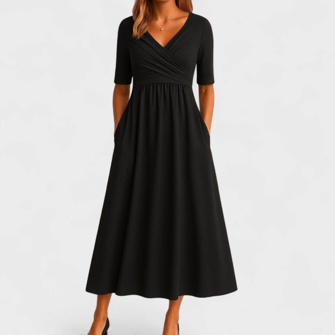 IDA | Pleated Waist Midi Dress
