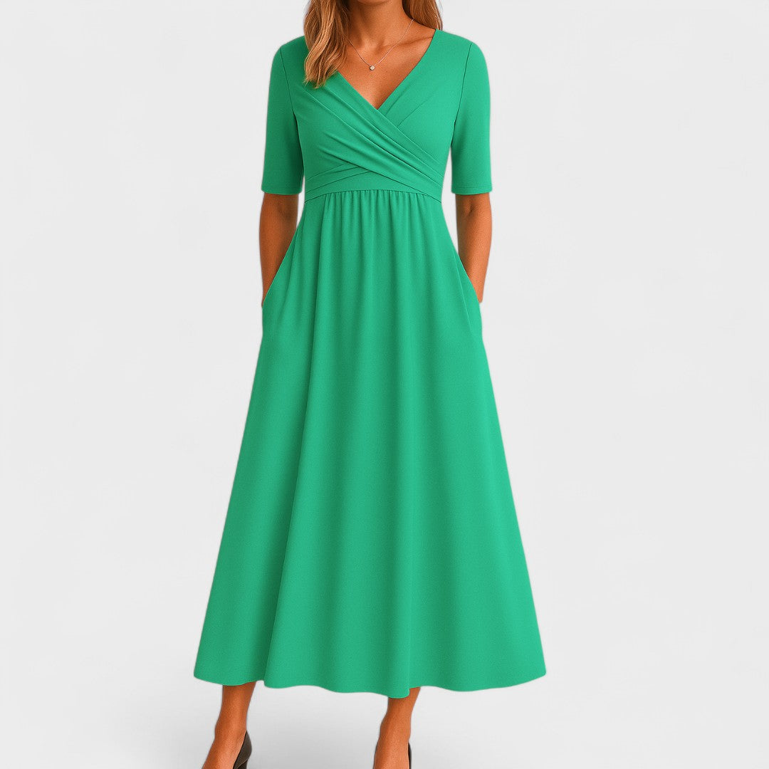 IDA | Pleated Waist Midi Dress