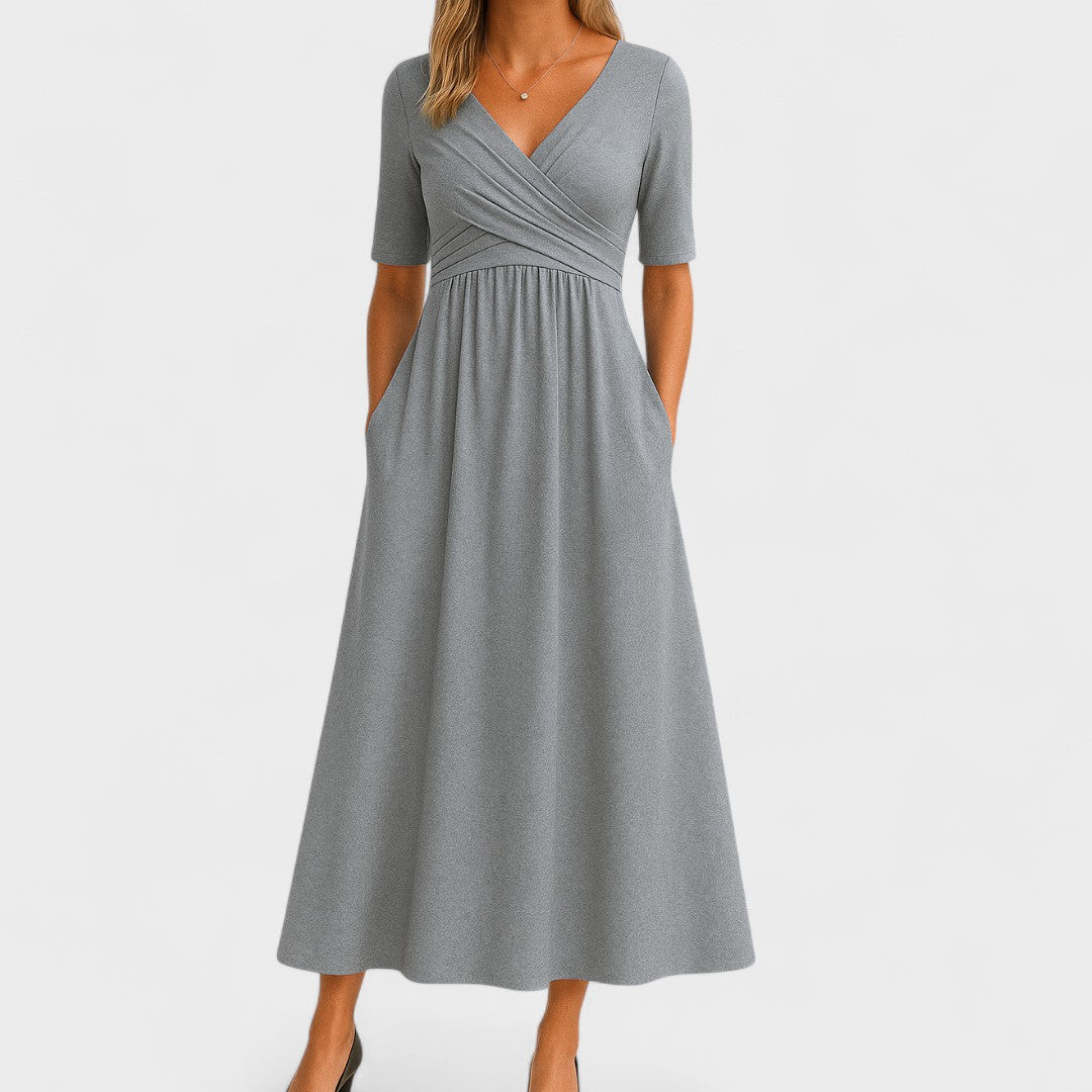 IDA | Pleated Waist Midi Dress