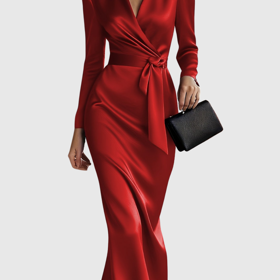ELENE | Solid Color Long Sleeve Dress