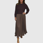 ALARICE | Maxi Dress With Sweater & Pleated Skirt