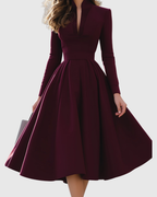 AVELINA | V-Neck Midi Dress