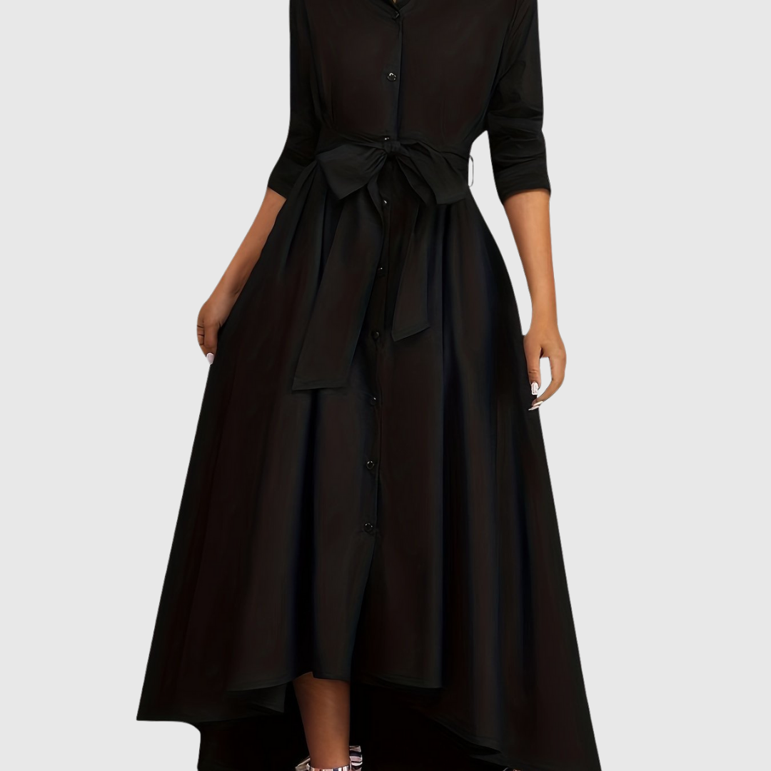 LIVIENNE | Elegant Button-Front Maxi Dress