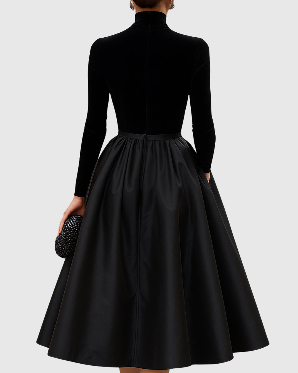 ARADIA | Elegant Black Midi Dress