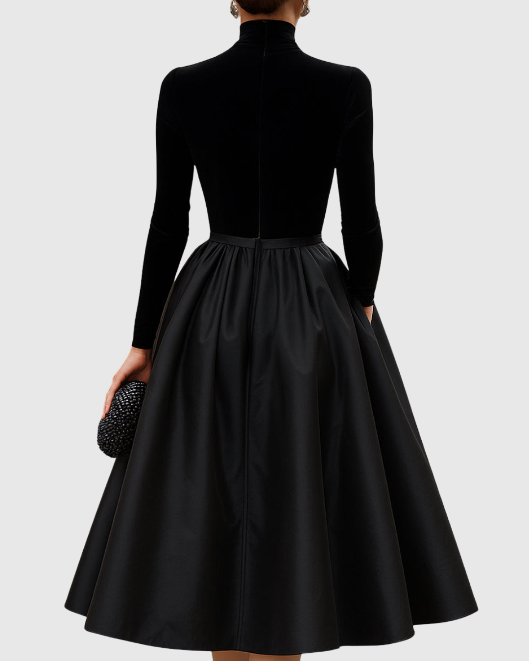ARADIA | Elegant Black Midi Dress