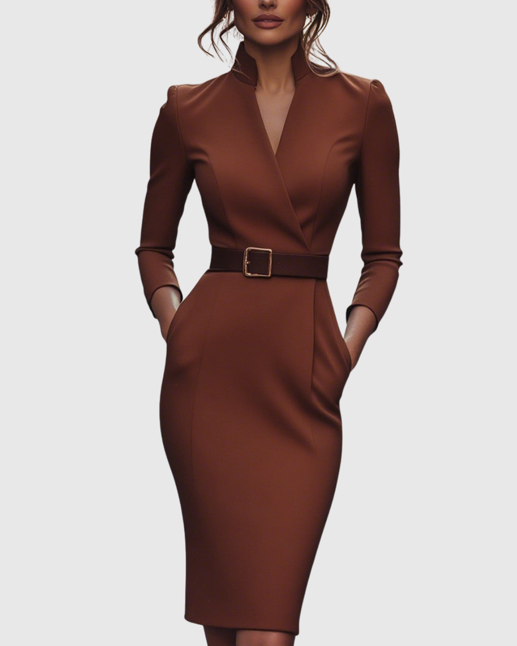 CLARIBEL | Refined Black Midi Dress