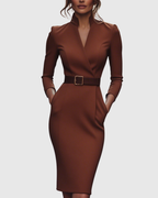 CLARIBEL | Refined Black Midi Dress