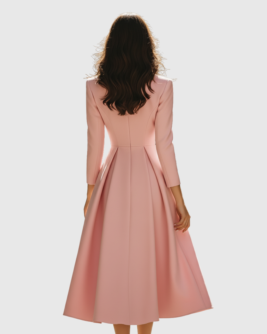 Elegant Pleated Blazer Midi Dress