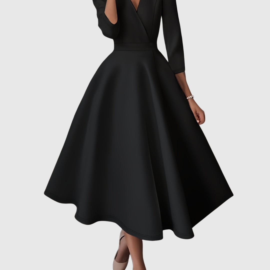 AVELIE | High-Waisted Slim-Fit Midi Dress With Fairy Charm