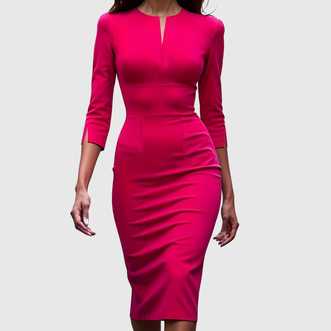 SCARLOT | Red Bodycon Midi Dress
