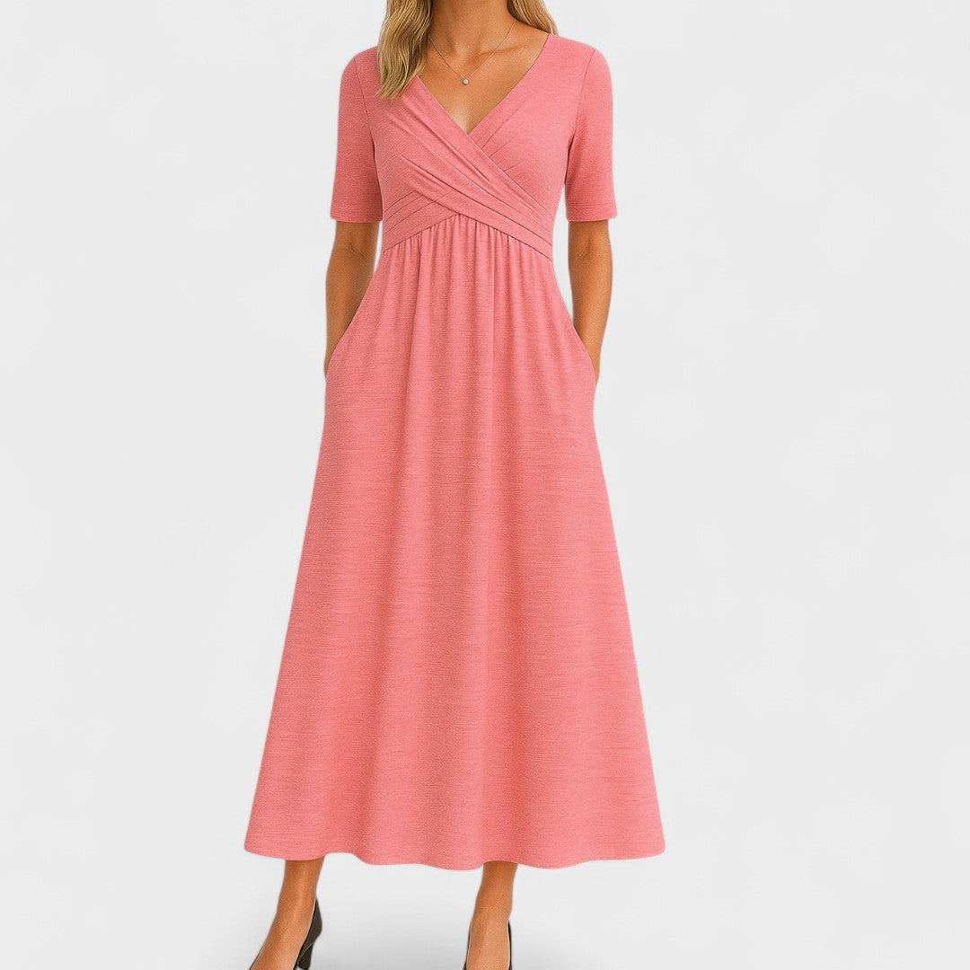 IDA | Pleated Waist Midi Dress