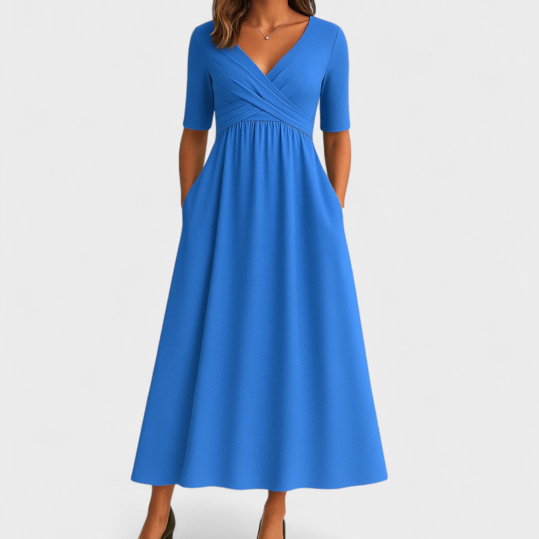 IDA | Pleated Waist Midi Dress