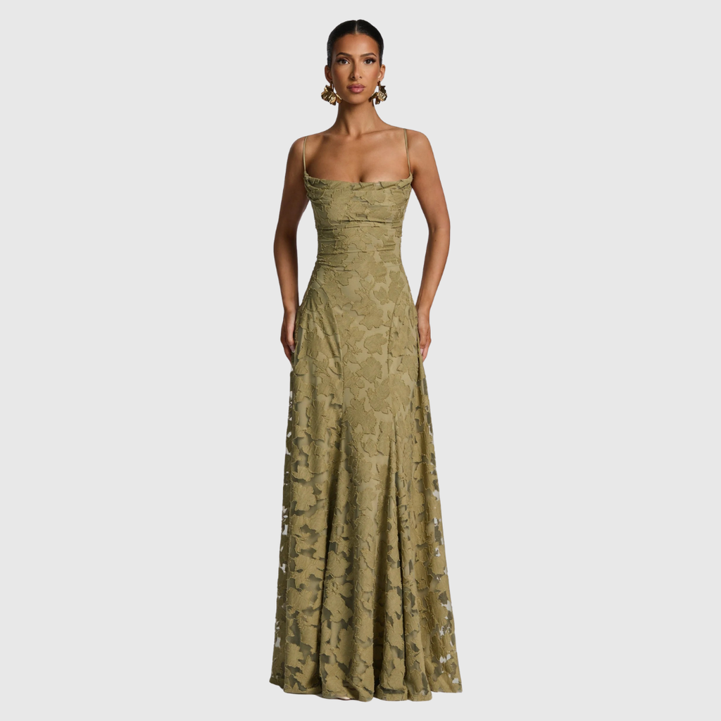 MORVENNA | Floral Print Black Elegant Maxi Dress