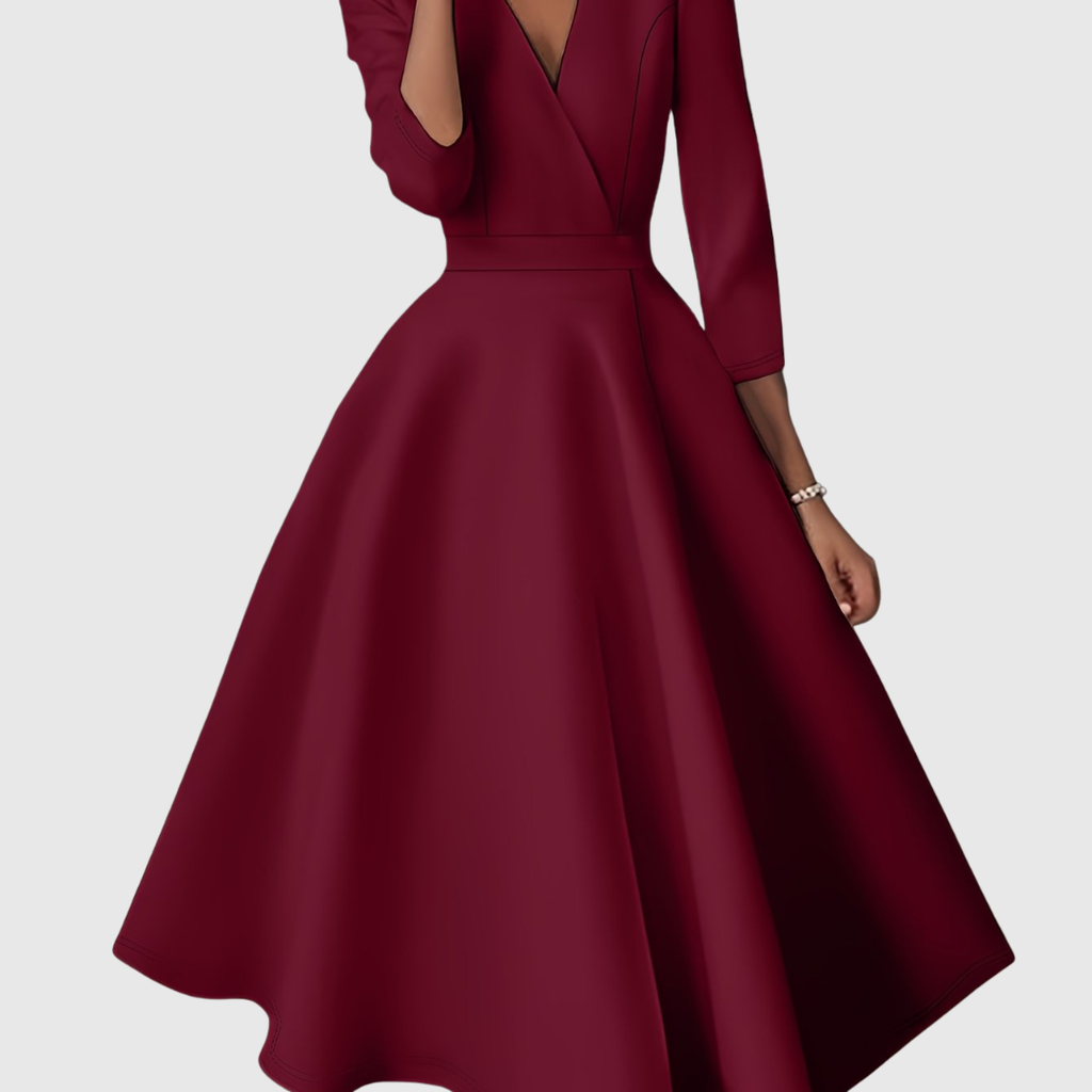 AVELIE | High-Waisted Slim-Fit Midi Dress With Fairy Charm