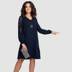 LOWRI | Lace-Sleeve Midi Dress