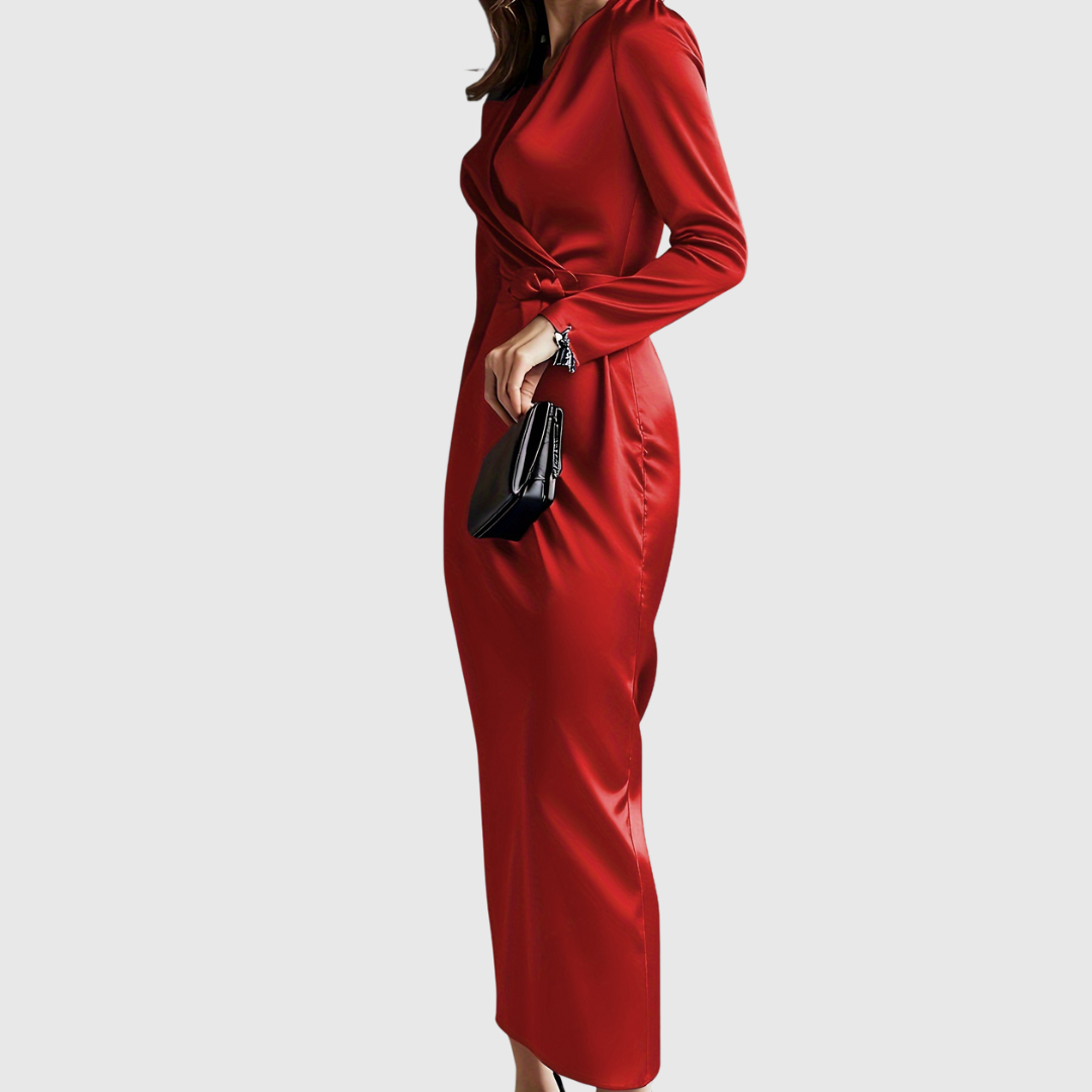 ELENE | Solid Color Long Sleeve Dress