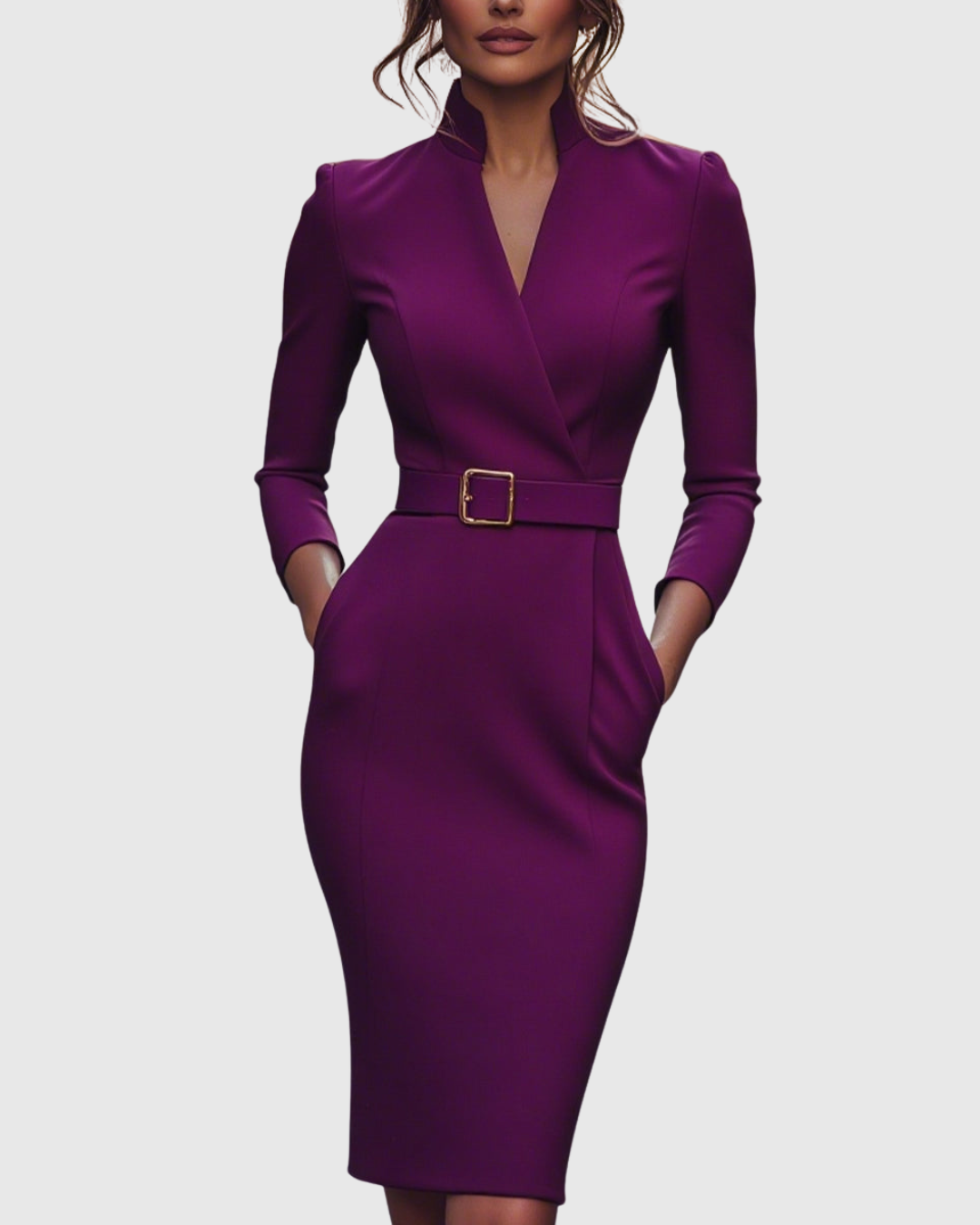 CLARIBEL | Refined Black Midi Dress