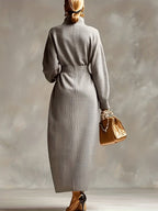 Stella Ertois Elegant High Neck Maxi Dress