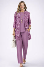 BEATRICE | Botanical Print Three-Piece Trouser Set