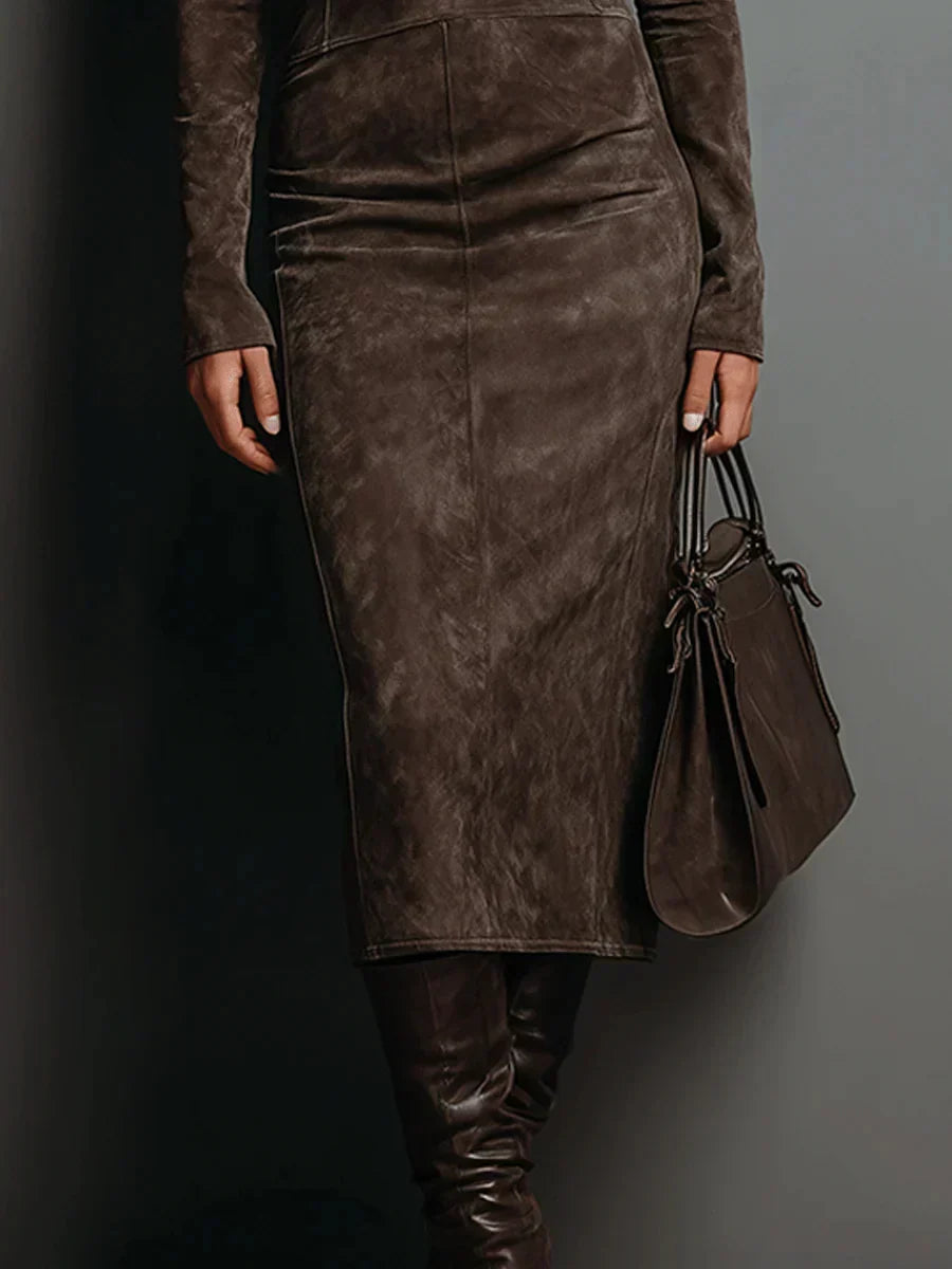 SELWYNNE | Textured High-Neck Maxi Dress