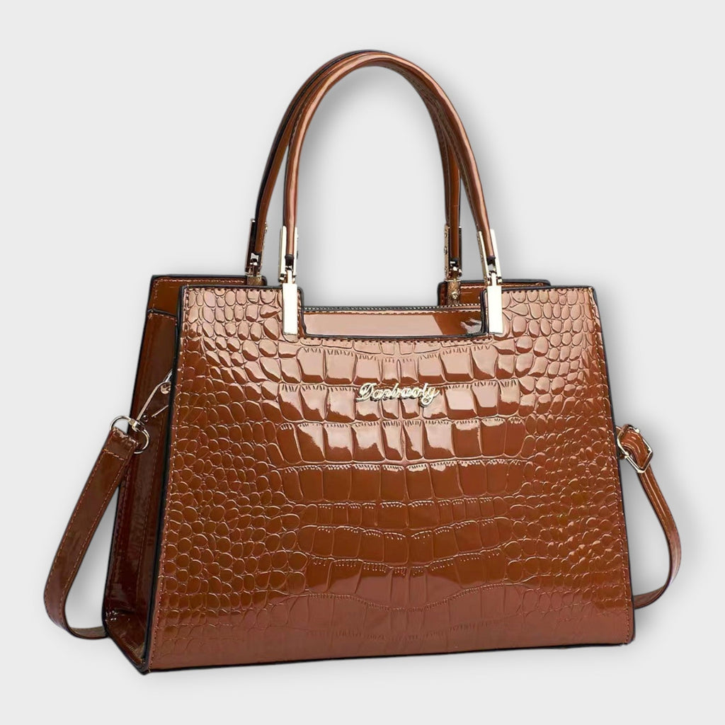 MAISON | Shiny Crocodile Skin Pattern Handbag