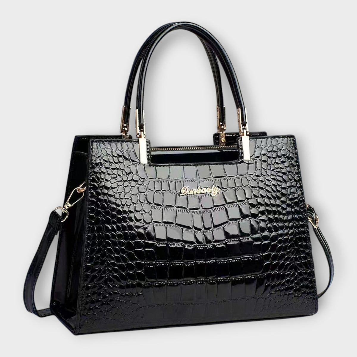 MAISON | Shiny Crocodile Skin Pattern Handbag